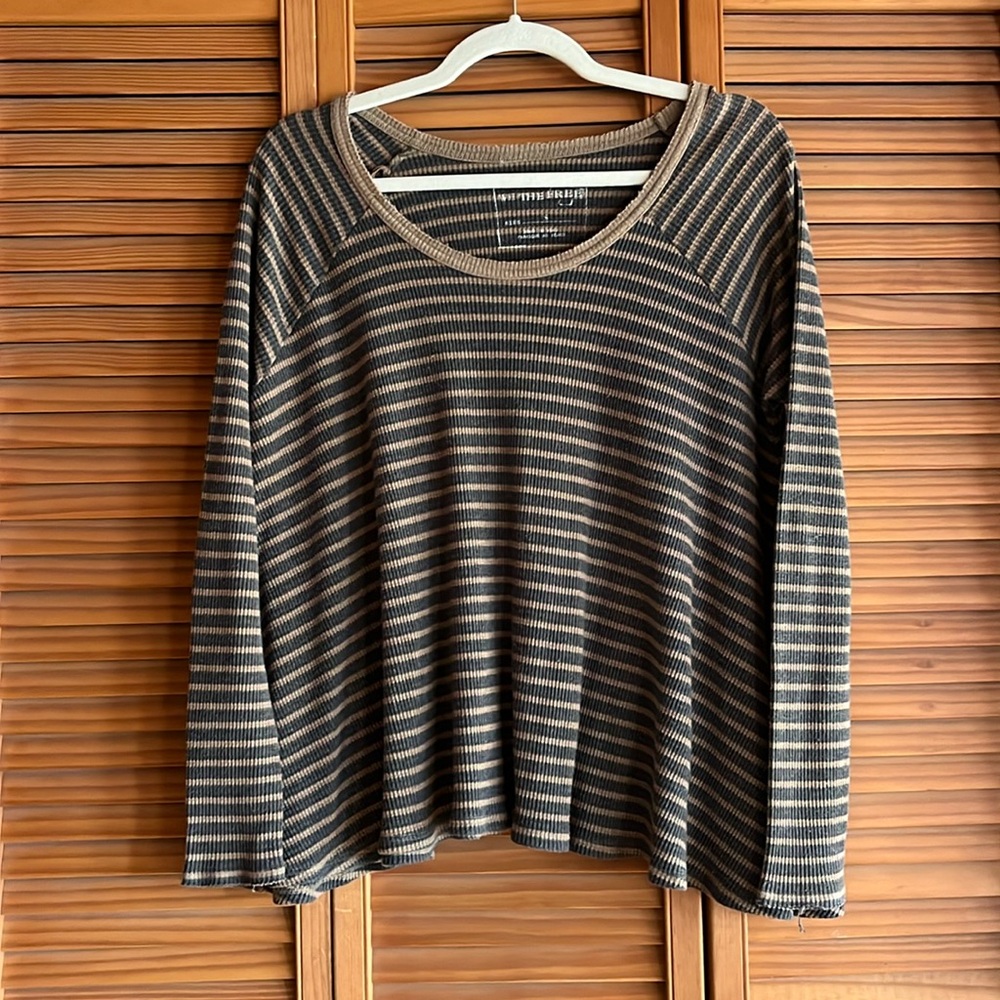 FREE PEOPLE We The Free Striped Thermal Long Sleeve